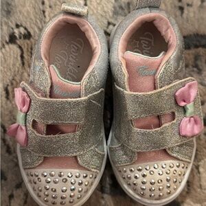 Skechers Twinkle Toes Pink and Silver Sneakers